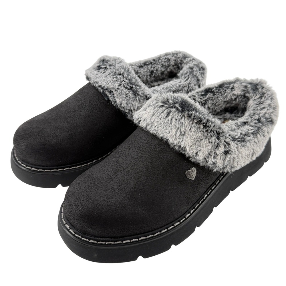 Skechers BOBS Keepsakes Lite Vegan Slipper Clog‎ Black Women 6 Comfy Cozy New